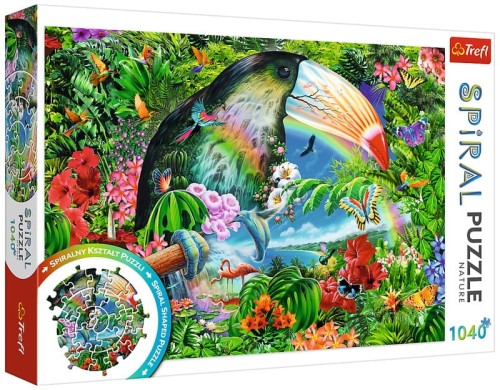 Przejdź do produktu Puzzle 1040el Spiralne - Tropikalne zwierzęta 4001