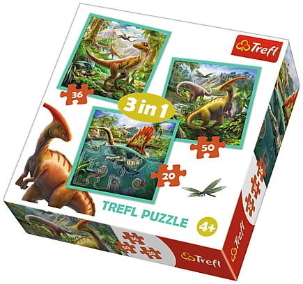 Przejdź do produktu Puzzle 3w1 Niezwykły świat dinozaurów 34837 TREFL