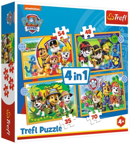 Przejdź do produktu Puzzle 4w1 Wakacyjny Psi Patrol PAW PATROL 34395 T