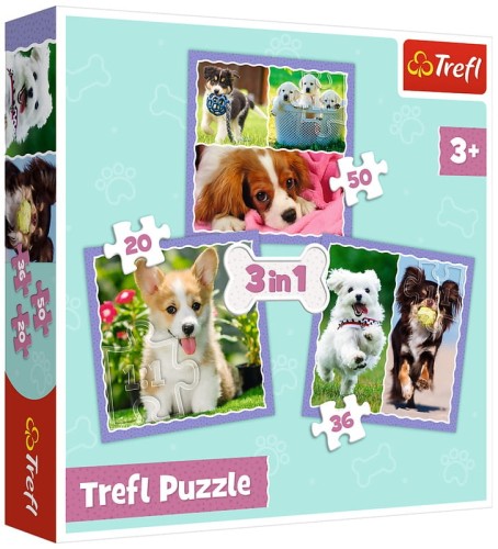 Przejdź do produktu Puzzle 3w1 Urocze pieski 34854 Trefl p8