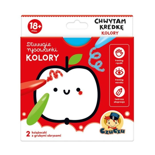 Przejdź do produktu CzuCzu Dłuugie rysowanie Kolory Chwytam kredkę 18m
