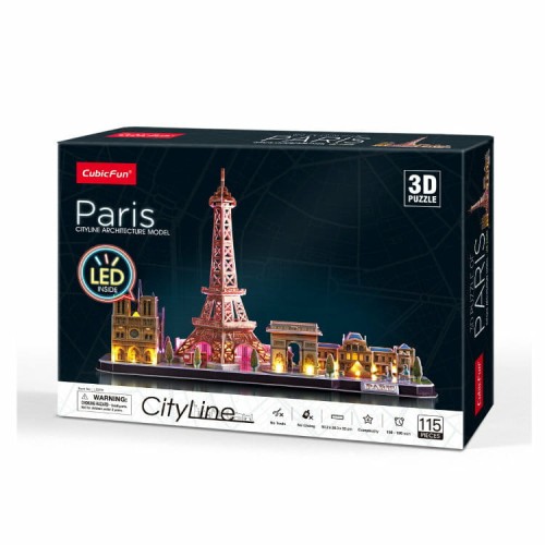 Przejdź do produktu Puzzle 3D City Line LED Paryż DANTE