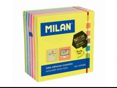 Przejdź do produktu Karteczki samoprzylepne 76 x 76 mm kostka neon mix 400 kartek, Milan
