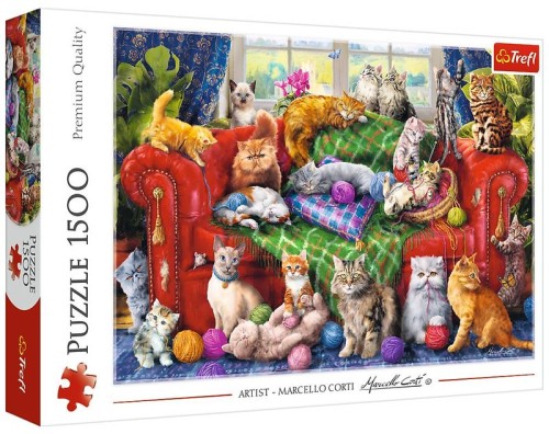 Przejdź do produktu Puzzle 1500-el. Kociaki na sofie 26198 Trefl