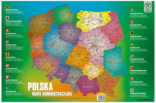 Przejdź do produktu Plansza na biurko Mapa Polski, rozm. 550x365 mm, Young Intellect
