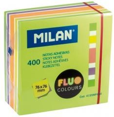 Przejdź do produktu Karteczki samoprzylepne 76 x 76 mm kostka fluo mix 400 szt. 4155NP400, Milan
