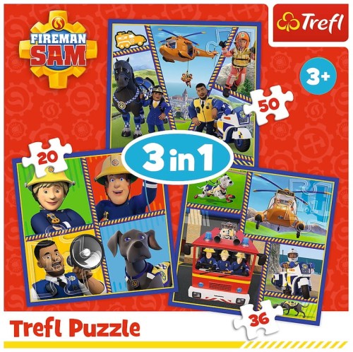 Przejdź do produktu Puzzle 3w1 Dzień Strażaka Sama. Strażak Sam 34868