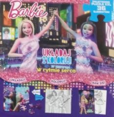 Przejdź do produktu Barbie układaj i koloruj w rytmie serca puzzle