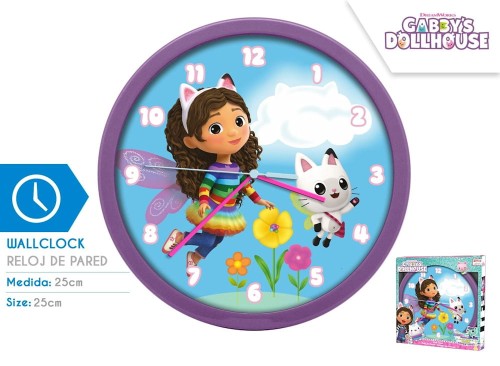 Przejdź do produktu Zegar ścienny 25cm Koci Domek Gabi. Gabby's Dollho