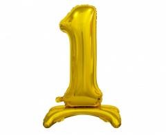 Przejdź do produktu Balon foliowy B&C Cyfra stojąca 1, złota, 74 cm