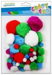 Przejdź do produktu Ozdoba dekoracje pompon akryl 60szt Craft with Fun