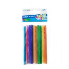 Przejdź do produktu Dodatki drewniane patyki okrągłe kolorowe 12 cm op. 10 szt.., Craft With Fun