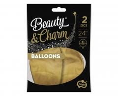 Przejdź do produktu Balony Beauty&Charm platynowe jasne złote 2 szt 61cm