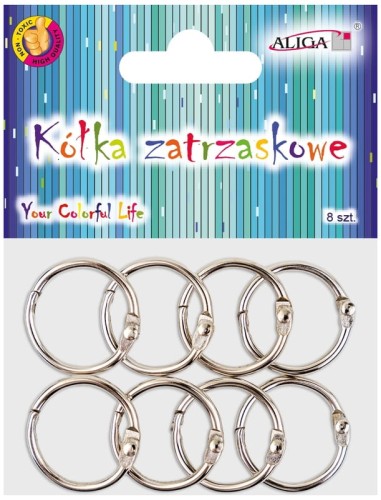Przejdź do produktu Kółka zatrzaskowe PH-8848 metalowe, rozm.  2,5cm,