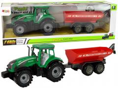 Przejdź do produktu 14834-zielony traktor z zieloną przyczepą napęd frykcyjny