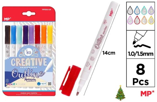 Przejdź do produktu Markery z podwójną linią 8 kolorów, blister