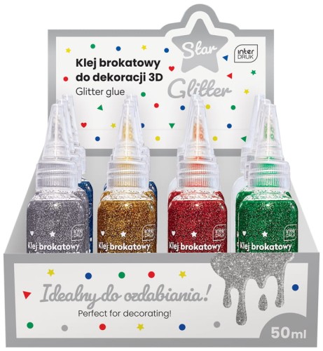 Przejdź do produktu Klej do dekoracji brokatowy 50ml Star