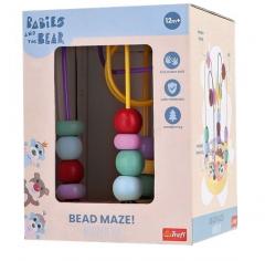 Przejdź do produktu 61822 Zabawka drewniana Bobaski i Miś, Bead maze: Friends