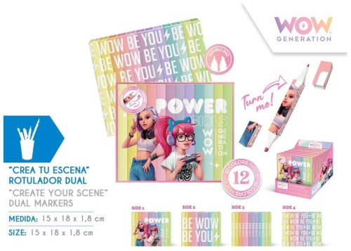 Przejdź do produktu Markery podwójne kpl. Stwórz scenę Wow Generation (6x2), Kids