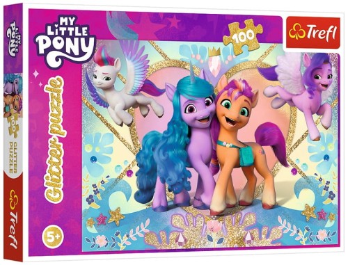 Przejdź do produktu Puzzle 100-el. Glitter My Little Pony Błyszczące kucyki 14831, Trefl
