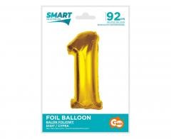 Przejdź do produktu #BFC40 Balon foliowy Smart, cyfra 1, złota, 92 cm
