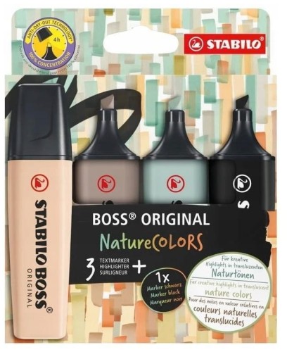 Przejdź do produktu STABILO 70/4-2-5 ZAKREŚLACZE BOSS ORIGINAL 4KOL NATURE COLORS