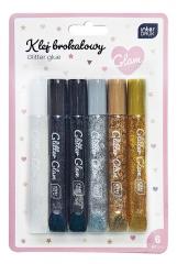 Przejdź do produktu Klej do dekoracji brokatowy 6kol Glam