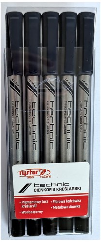 Przejdź do produktu Cienkopisy kreślarskie  kpl. 5 szt., Rystor