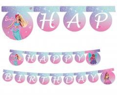 Przejdź do produktu Banner Happy Birthday Barbie Fantasy Mattel (FSC), 200 cm