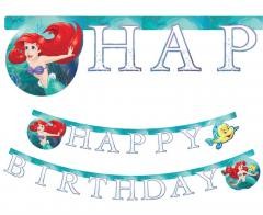 Przejdź do produktu Banner Happy Birthday Ariel Curious Decorata Party Disney FSC