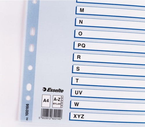 Przejdź do produktu PRZEKŁADKI ESSELTE A-Z A4 MYLAR KOL
