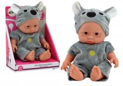 Przejdź do produktu 17733 Mała lalka bobas siwe ubranko czapeczka koala