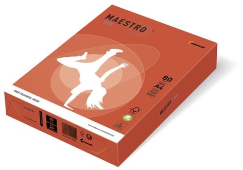 Przejdź do produktu Papier ksero kolorowy A4 80g. czerw. cegła ZR09, Maestro color