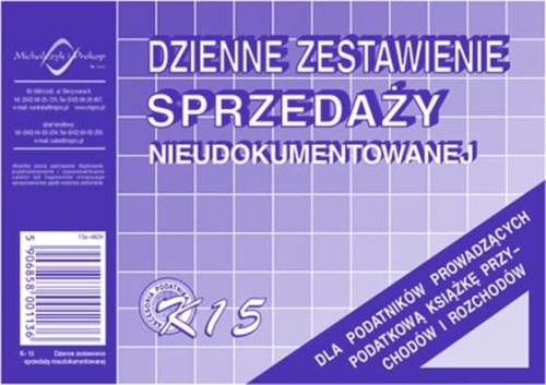 Przejdź do produktu Druk dzienne zest. sprzedaży nieudokumentowanej, Mip