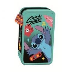 Przejdź do produktu Piórnik szkolny potrójny z wyposażeniem Stitch Mint Aloha, St.Majewski