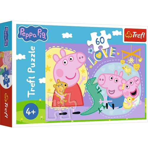 Przejdź do produktu Puzzle 60-el. Szczęśliwa świnka, Świnka Peppa, Trefl