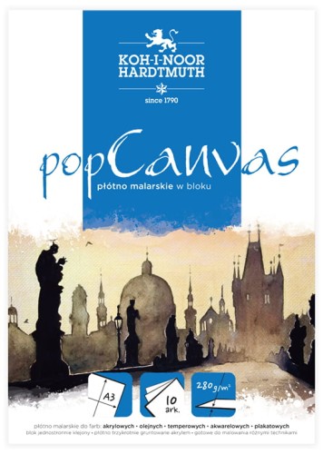 Przejdź do produktu Płótno malarskie w bloku A3 280g 10k. Pop Canvas Pad, Koh-I-Noor