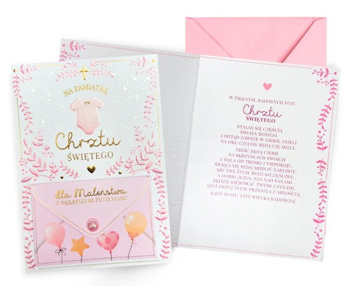 Przejdź do produktu Karnet DK-1293 Chrzest (dziewczynka, koperta)
