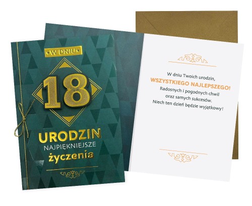Przejdź do produktu Karnet DK-1118 Urodziny 18 (osiemnastka, cyfry, męskie)