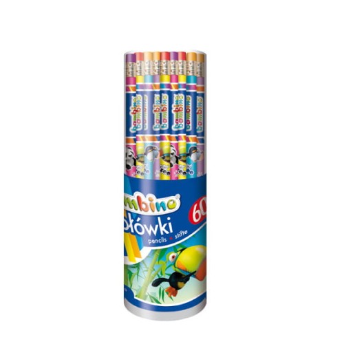 Przejdź do produktu Ołówek z gumką BAMBINO tuba MAJEWSKI p60 mix cena