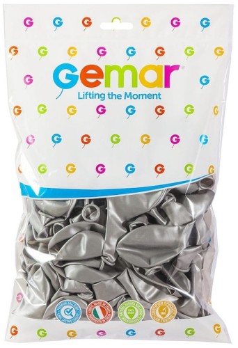 Przejdź do produktu Balon GM90 metal 10 - srebrny 100 szt.