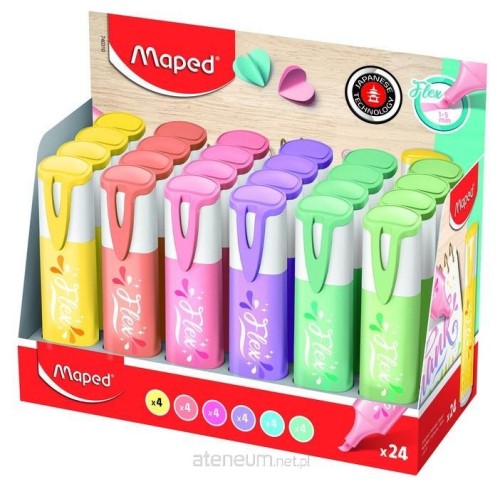 Przejdź do produktu Zakreślacze Flex pastel 24szt, Maped