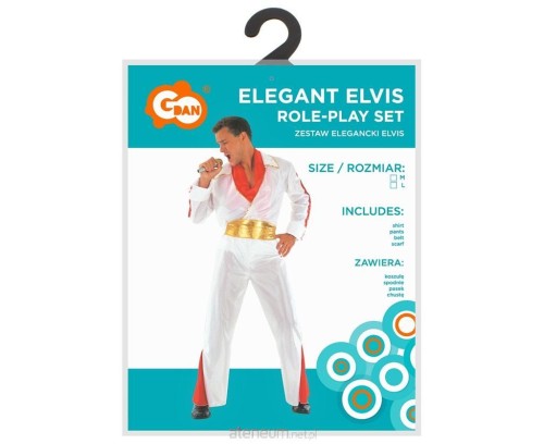 Przejdź do produktu #LSM Zestaw dla dorosłych Elegancki Elvis (koszula, spodnie, pasek, chusta), rozm. M