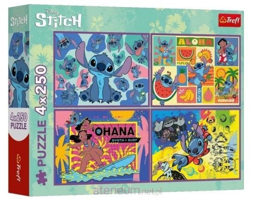 Przejdź do produktu Puzzle - 4x250 - Niezwykły Stitch / Disney Lilo&Stitch 13311, Trefl
