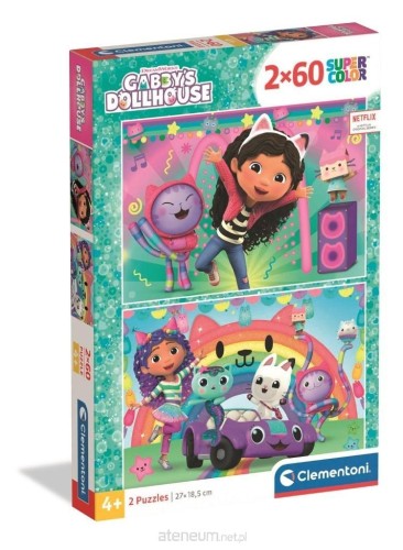 Przejdź do produktu Puzzle 2x60 el. SuperColor. Gabby's Dollhouse Clementoni