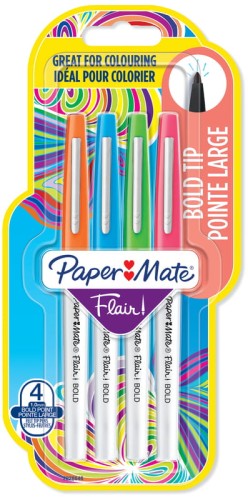 Przejdź do produktu Pisaki Flair Bold z grubą końcówką do kolorowania 4szt, Paper Mate