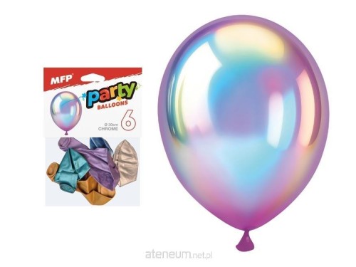 Przejdź do produktu Balon dmuchany chrom 30cm 6szt
