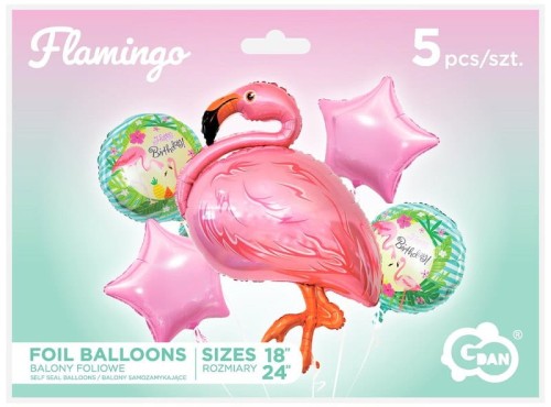 Przejdź do produktu Balony foliowe-zestaw Flaming 5szt BZ-HFLA