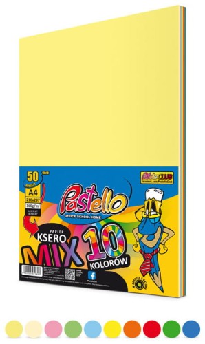 Przejdź do produktu Papier ksero A4 50k 160g 10-kol. mix, Pastello