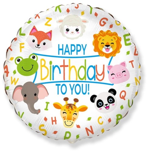 Przejdź do produktu Balon foliowy 18"" FX Happy Birthday zwierzątko